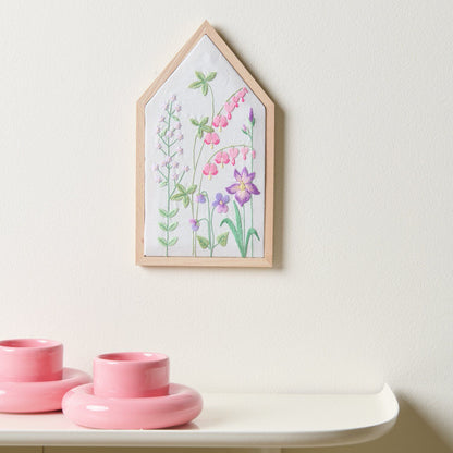 Rico Design Kit de broderie Pré-dessiné Prairie fleurie printanière 12,5 x 22,5 cm