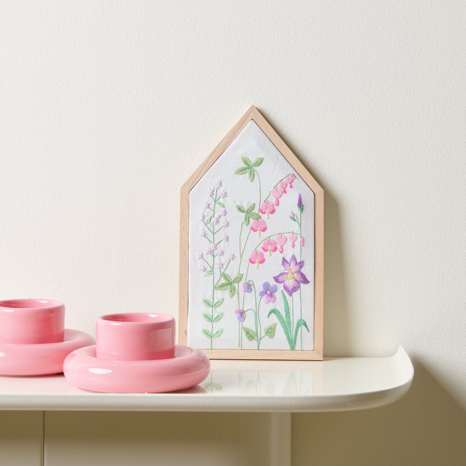 Rico Design Kit de broderie Pré-dessiné Prairie fleurie printanière 12,5 x 22,5 cm