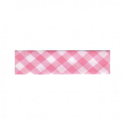 Biais replié vichy - rose