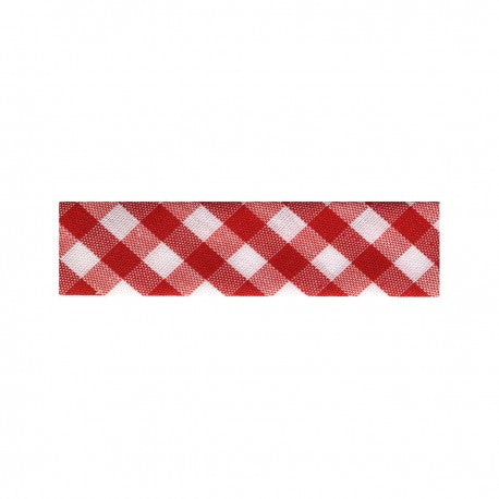 Biais replié vichy - rouge